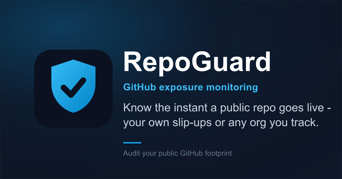 RepoGuard - Guard your public GitHub footprint